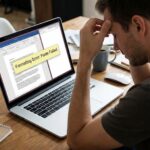 User staring at computer that received an error from a bad paste job