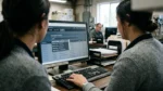 Order entry clerk filtering a customer list by typing a few letters